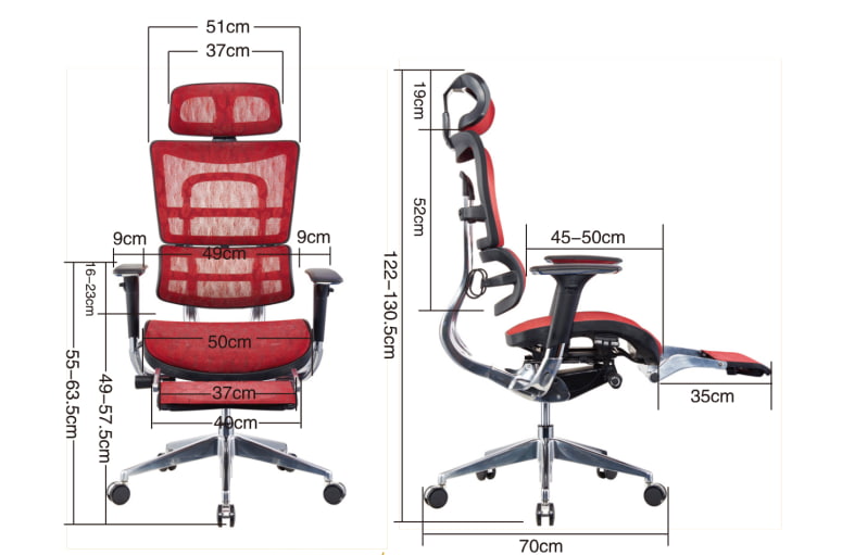 High Back Computer Chair with Footrest