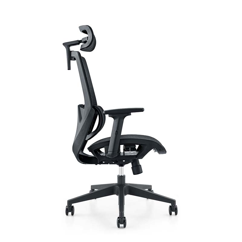 Bequemer, verstellbarer, ergonomischer Bürostuhl mit hoher Rückenlehne und 3D-Kopfstütze