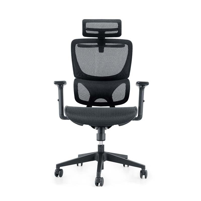 Verstellbarer schwarzer Mesh-Stuhl mit verstellbarer Rückenlehne, Computertisch, drehbarer Bürostuhl