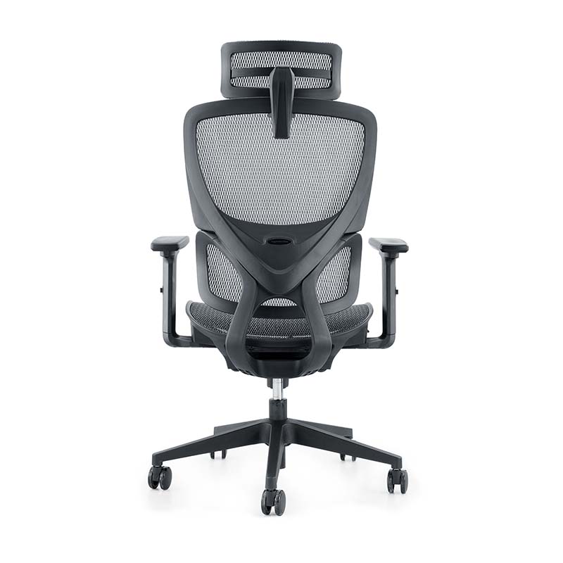 Verstellbarer schwarzer Mesh-Stuhl mit verstellbarer Rückenlehne, Computertisch, drehbarer Bürostuhl
