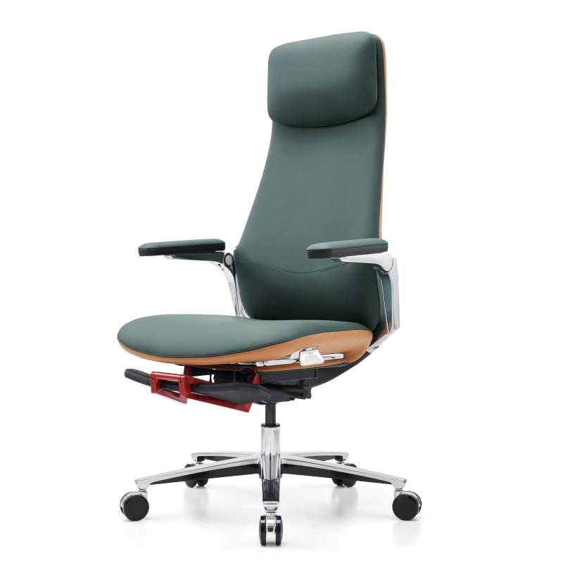 Leather Ergonomic Chair 007A-35L : Stylish and Supportive Desk Chair for All-Day Comfort