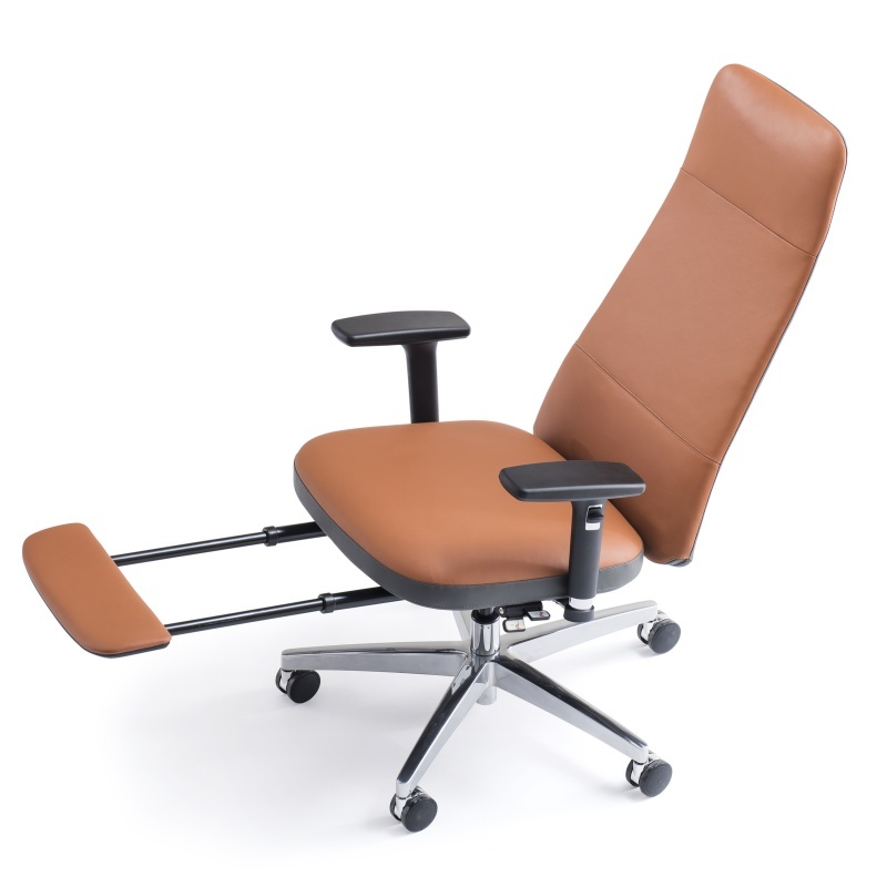 Ergonomic Leder Office Chair S02AF-16L mit Fußstütze für verbesserten Komfort und Entspannung