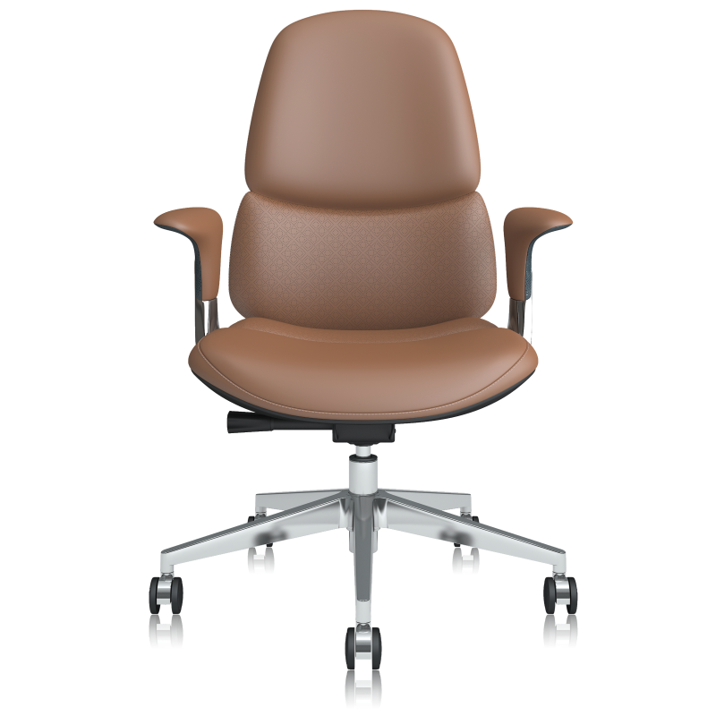 S03B Mid Back Ergonomic Leder Office Stuhl: Stil trifft Komfort